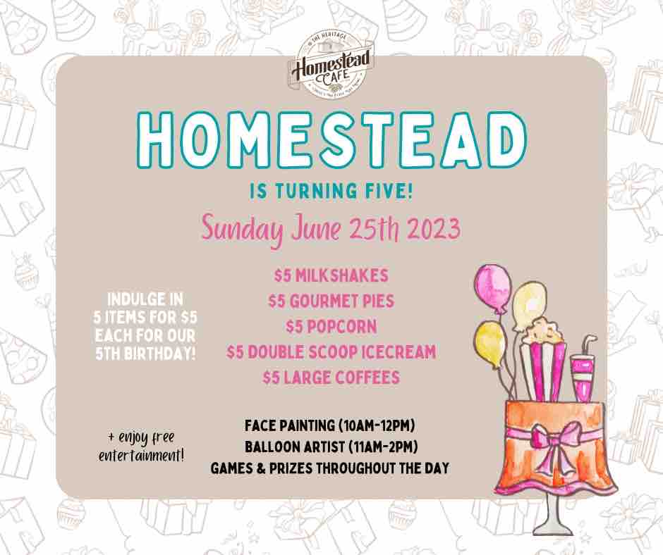 Happy 5th Birthday to Homestead Cafe!
